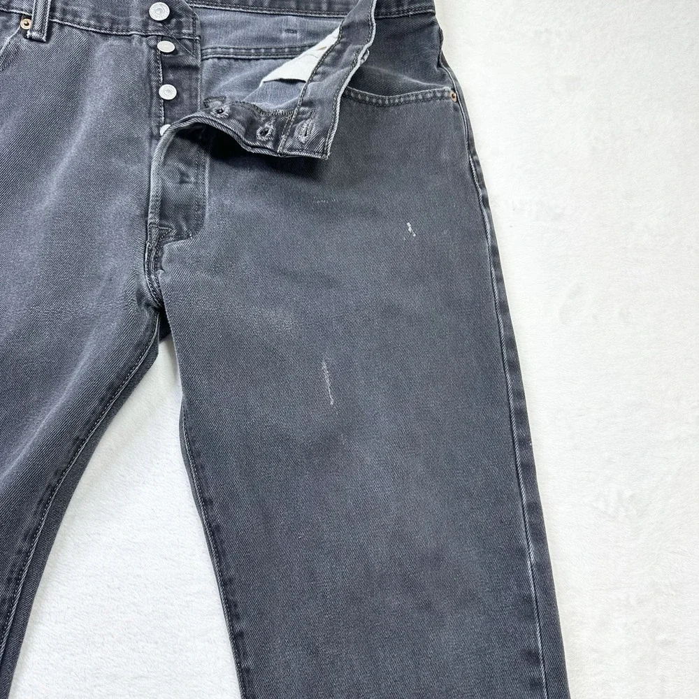 Levis 501 Jeans Mens 38x32 Black Gray‎ Fade Original Fit Measures 36x30 Mexico